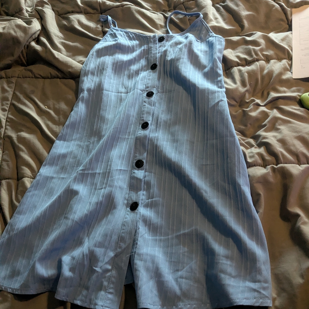 Blue Button-Down Dress